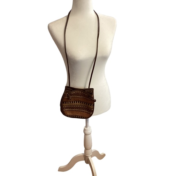 Sharif vintage small crossbody bag in earth tones Made in USA - Picture 3 of 9